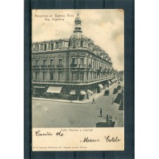 CIUDAD DE BUENOS AIRES ANTIGUA TARJETA POSTAL CALLE CHARCAS Y LIBERTAD